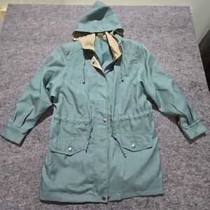 VTG Field Chore Wind Jacket SzM Gallery Nylon Lined 70-80s Cinch Waist Hood Gorp